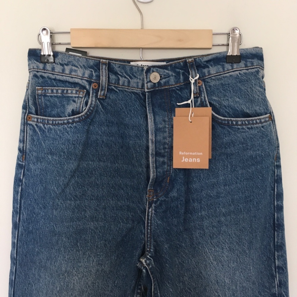NWT Reformation Cynthia High Rise Straight Jeans in Colorado Sz 29 Button Fly - Picture 8 of 16